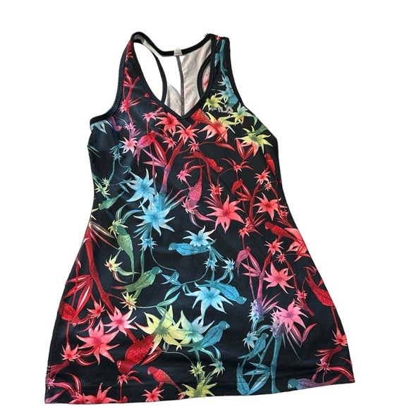 Fila Rainbow Jungle Floral Racerback Tank Top women's size small - Picture 1 of 3
